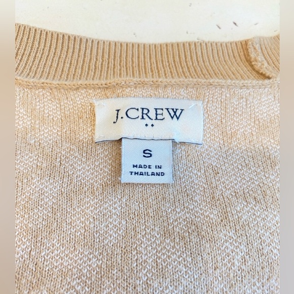 J. Crew Leopard Print Cardigan Women's Small Tan & White Pockets Preppy Coastal - Picture 6 of 8